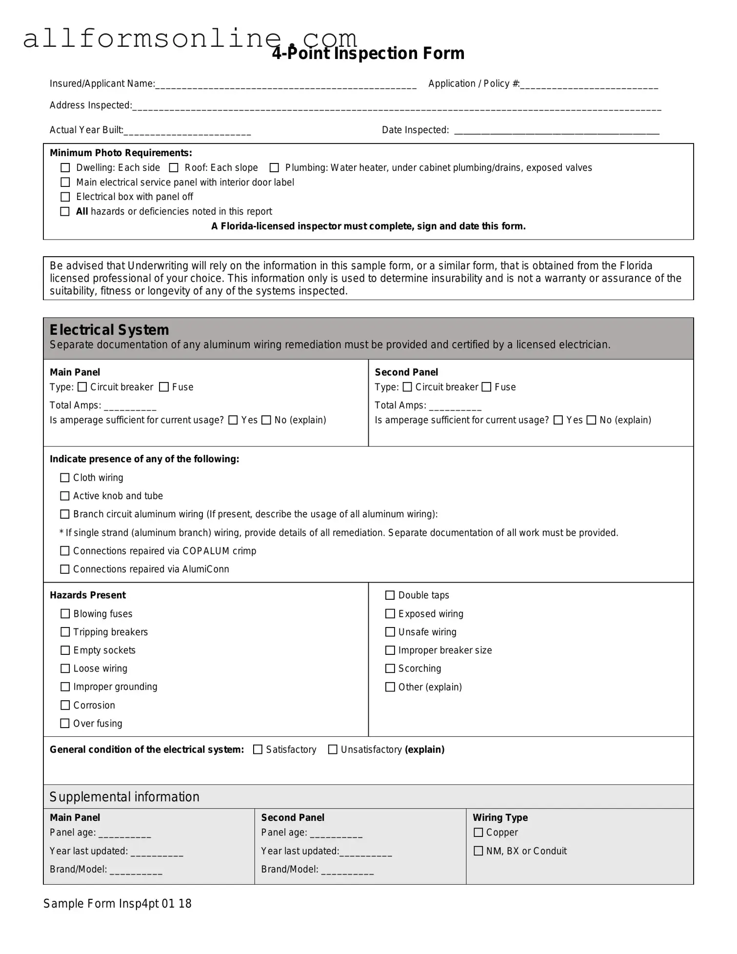 Free 4 Point Inspection PDF Form