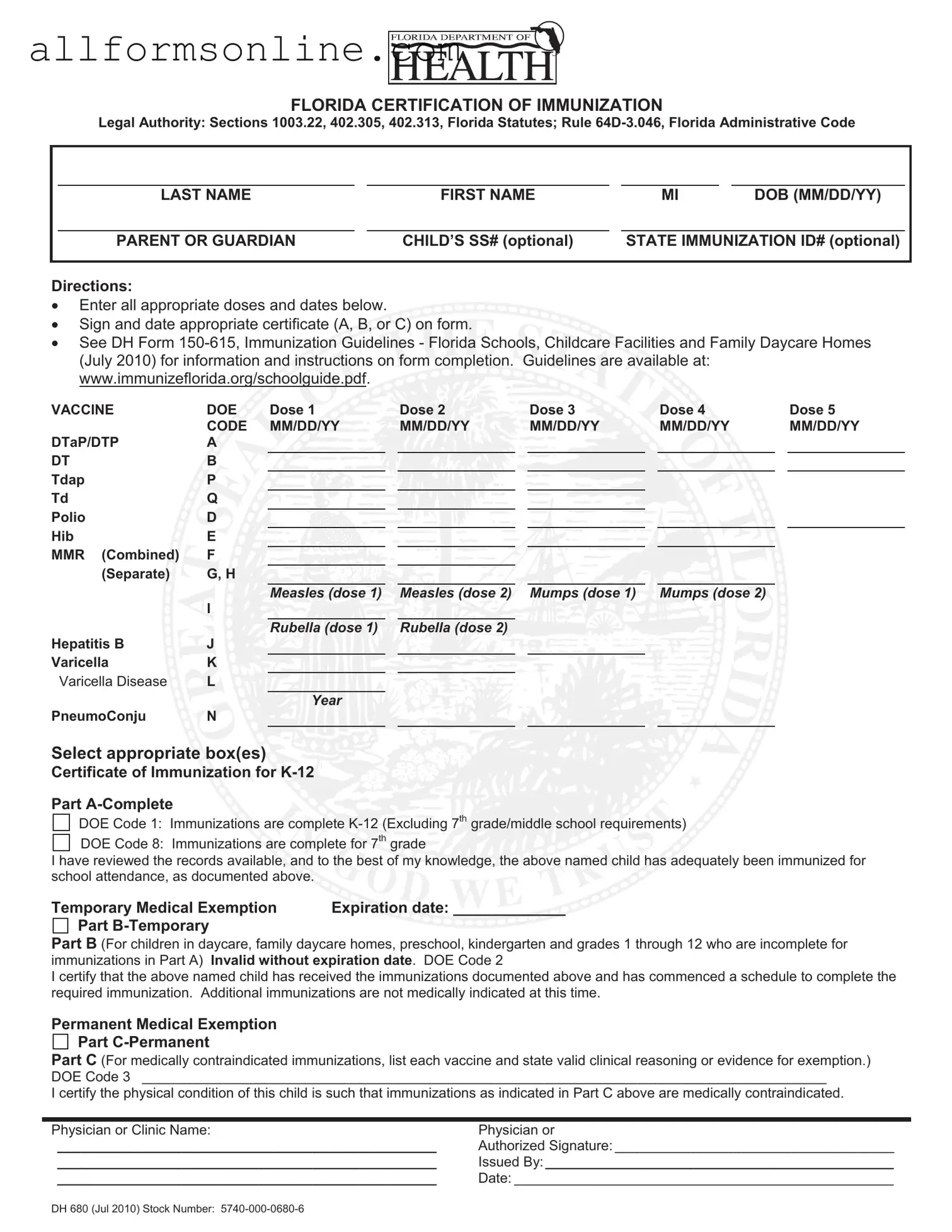 Free 680 PDF Form