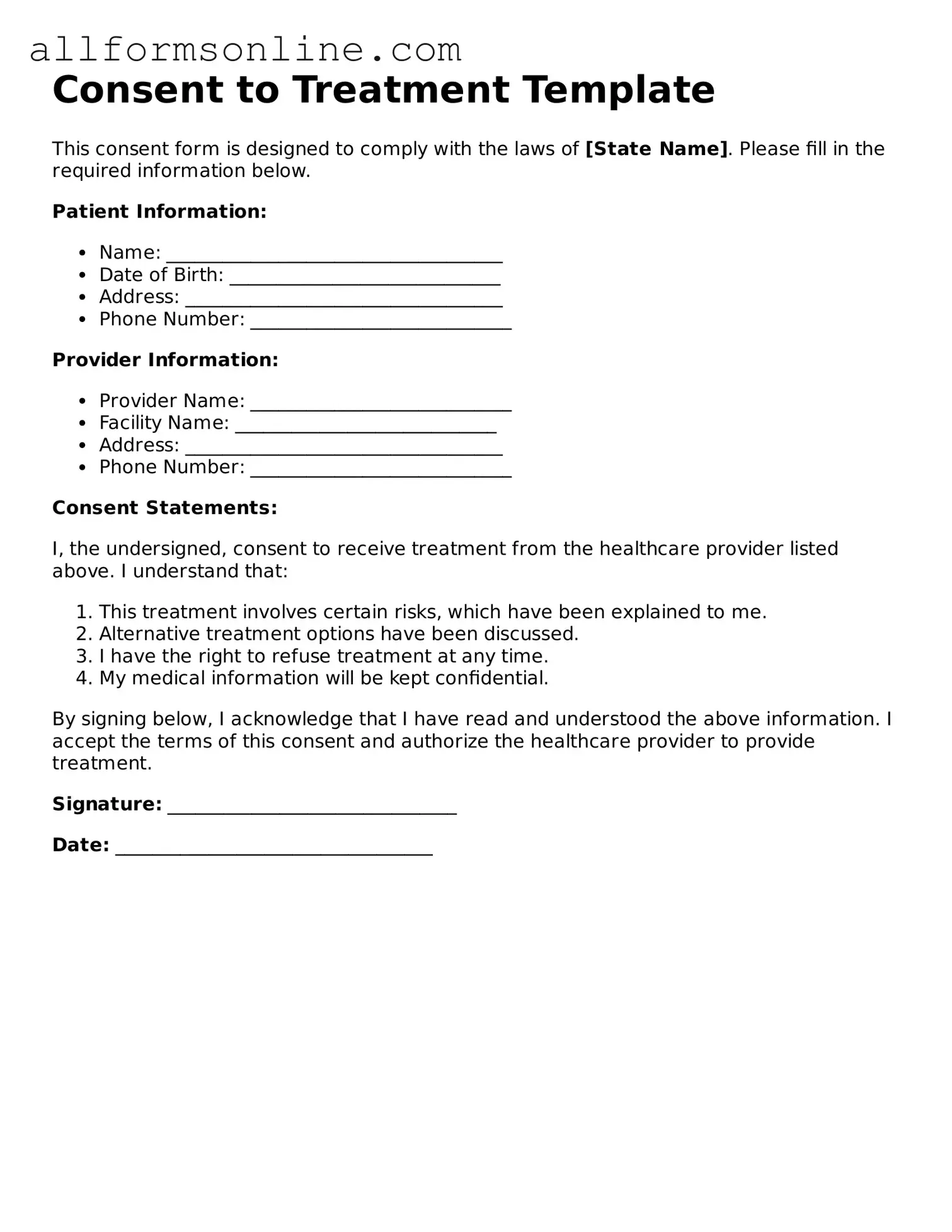 Blank Consent Form