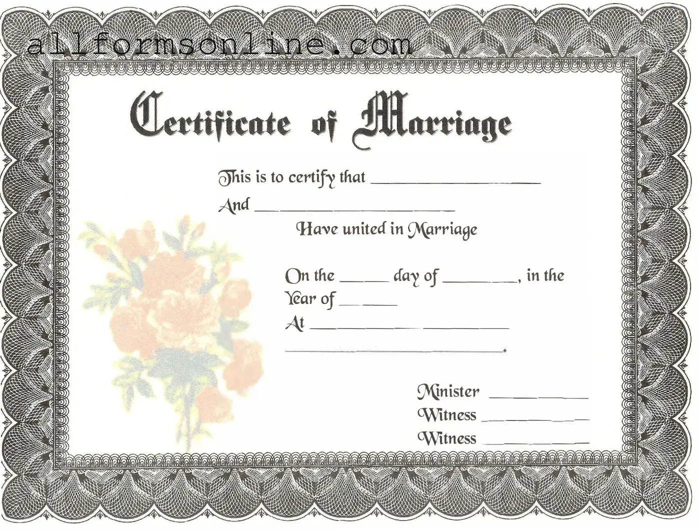Free Marriage Certificate PDF Form