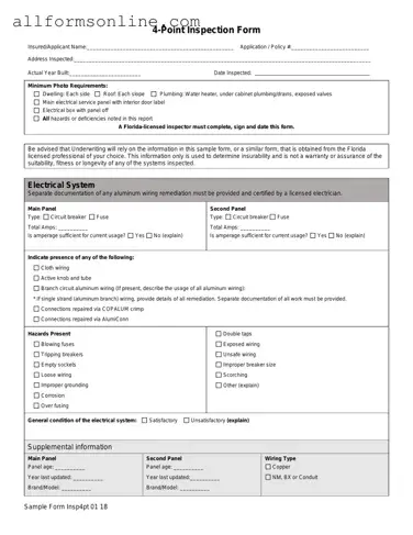 Free 4 Point Inspection PDF Form