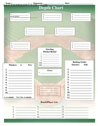 Free Baseball Field Lineup PDF Form