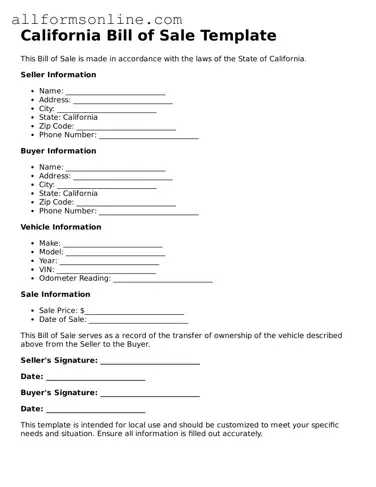 Attorney-Approved  Bill of Sale Form for California