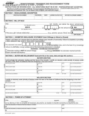 Free California Fotm Reg 262 PDF Form