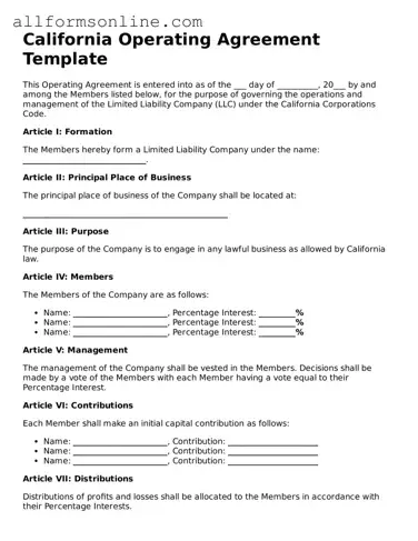 Attorney-Approved  Operating Agreement Form for California