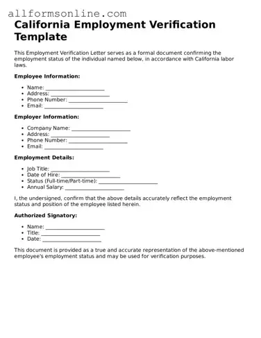 Attorney-Approved  Employment Verification Form for California