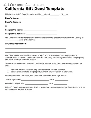 Attorney-Approved  Gift Deed Form for California