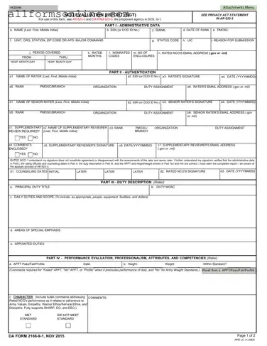 Free Da 2166 9 1 PDF Form