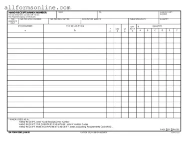 Free Da PDF Form