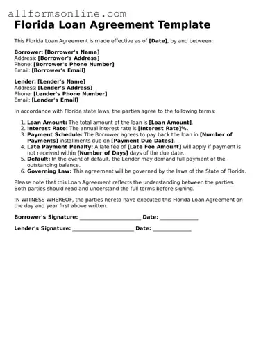 Attorney-Approved  Loan Agreement Form for Florida