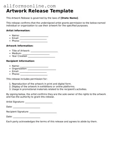 Blank Artwork Release Form
