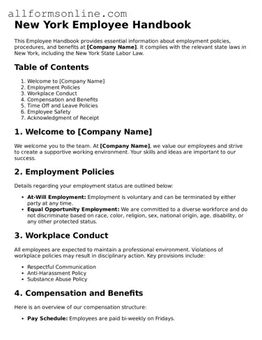 Attorney-Approved  Employee Handbook Form for New York