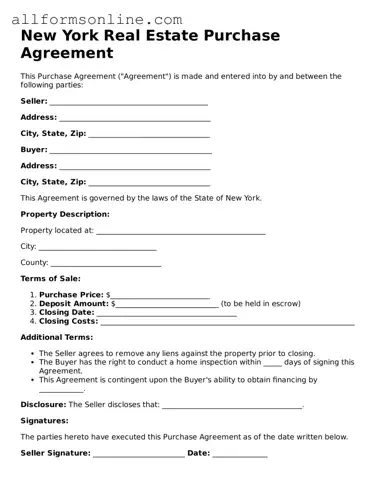 Attorney-Approved  Real Estate Purchase Agreement Form for New York