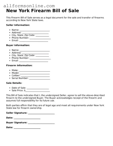 Attorney-Approved  Firearm Bill of Sale Form for New York