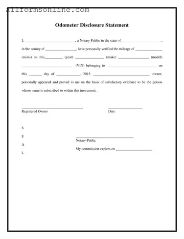Free Notarized Odometer Statement PDF Form