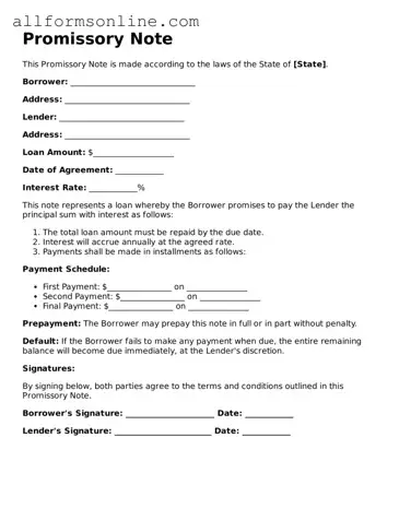 Blank Promissory Note Form