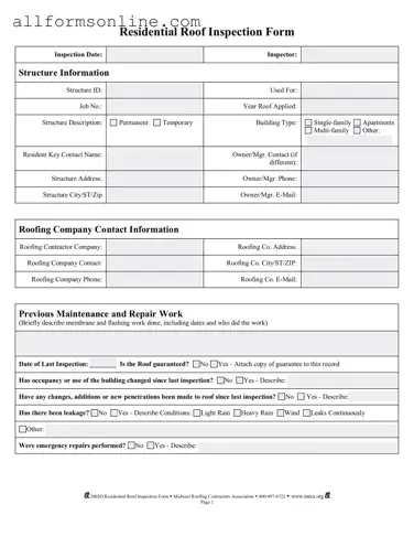 Free Roof Inspection PDF Form