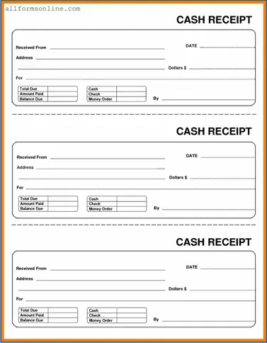 Free Cash Receipt PDF Form