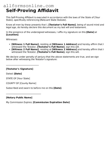 Blank Self-Proving Affidavit Form