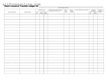 Free Stock Transfer Ledger PDF Form