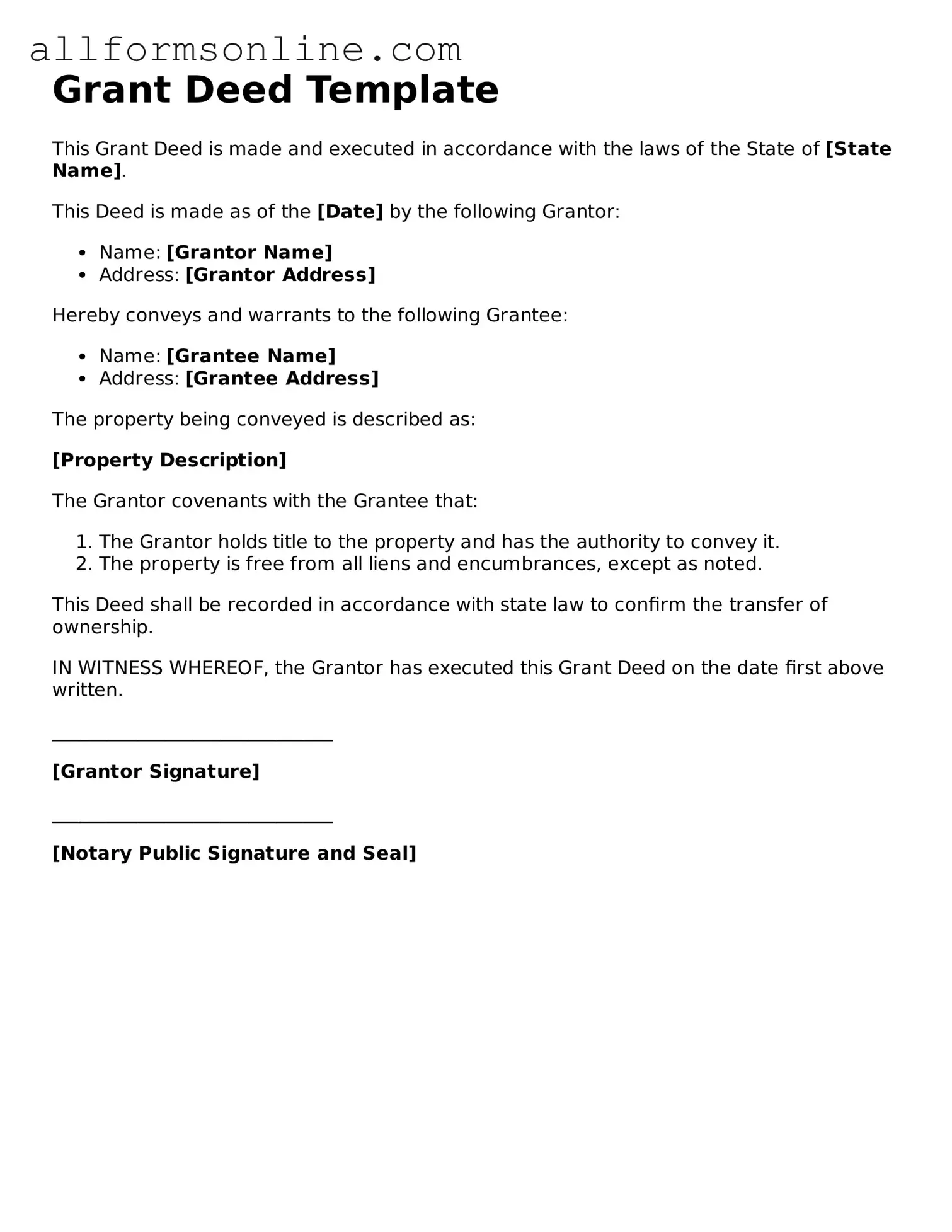 Blank Deed Form